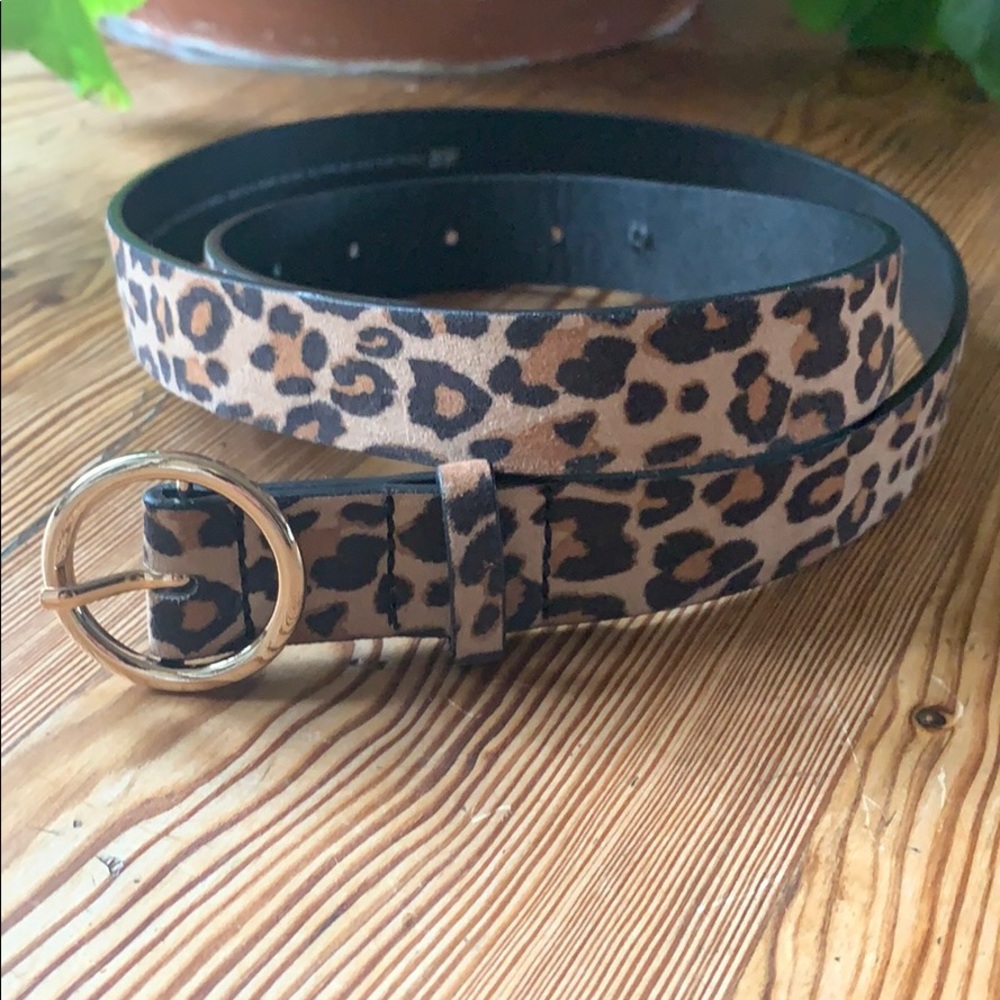 Leopard print belt small
